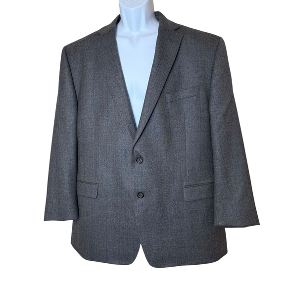 Lauren Ralph Lauren Wool Blazer Mens 46R Gray Grey Houndstooth Old Money Office